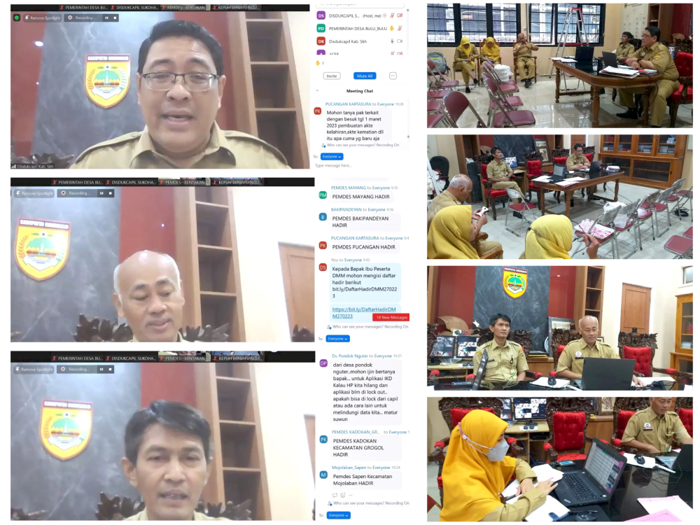 Zoom Meeting Dukcapil Menyapa Masyarakat dengan Tema "Kebijakan Adminduk Tahun 2023" dan "Pemanfaatan Data Kependudukan"