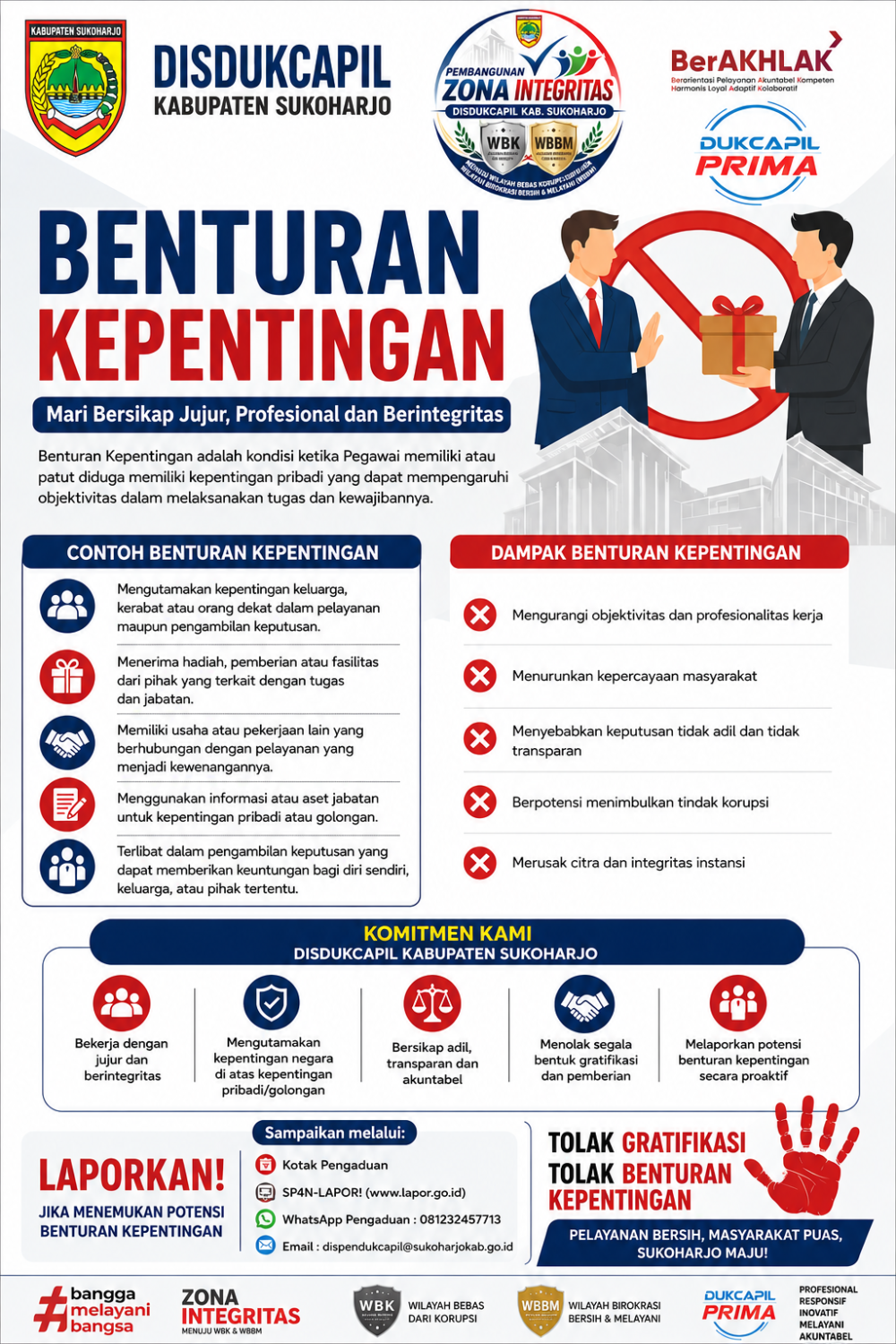 Disdukcapil Kab. Sukoharjo Perkuat Komitmen Cegah Benturan Kepentingan melalui Kampanye Integritas