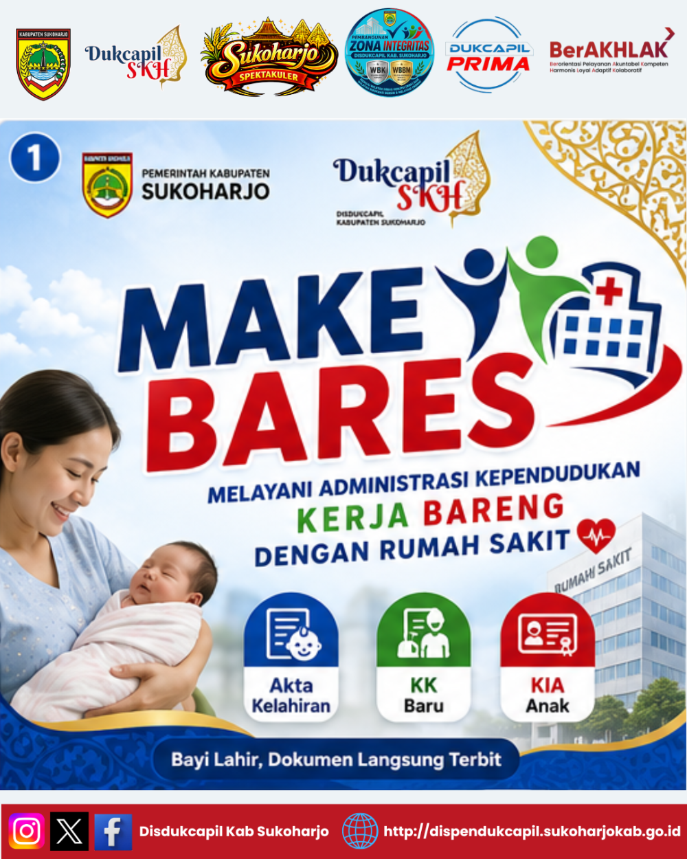 MAKE BARES, Inovasi Disdukcapil Sukoharjo Permudah Pengurusan Dokumen Bayi Baru Lahir