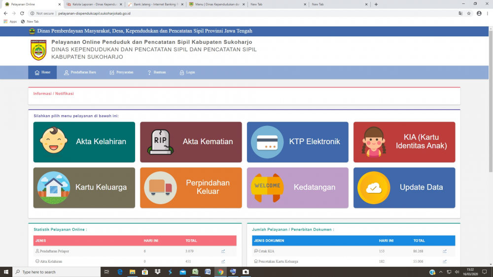 Pelayanan Dukcapil selama wabah COVID 19 dilaksanakan secara online