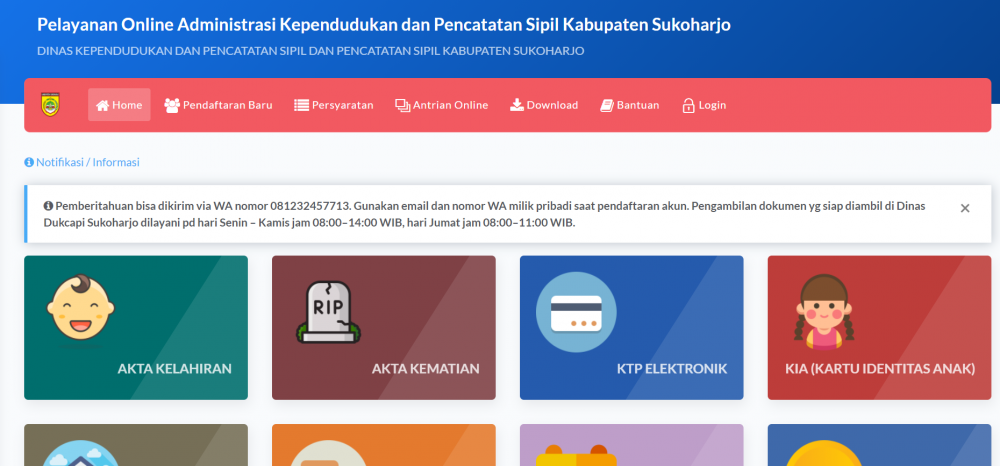 WEBSITE PELAYANAN SUDAH BISA DIAKSES KEMBALI