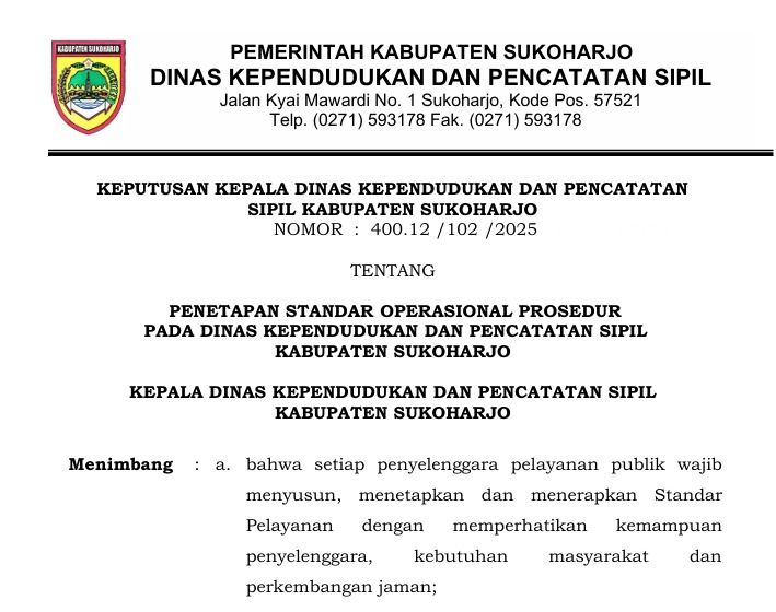 STANDAR  OPERASIONAL PROSEDUR