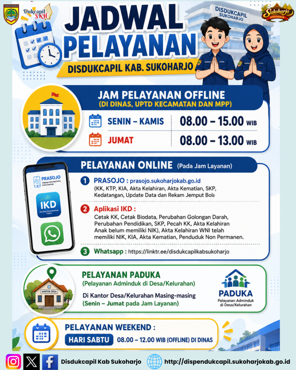 Jadwal Pelayanan Disdukcapil Kabupaten Sukoharjo Tahun 2026