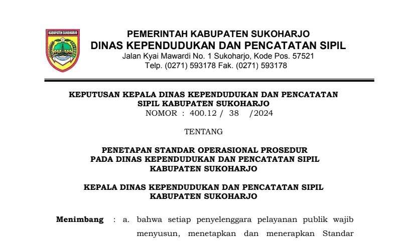 STANDAR  OPERASIONAL PROSEDUR