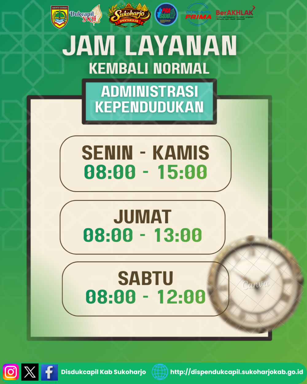 Jam Layanan Sudah Kembali Normal!