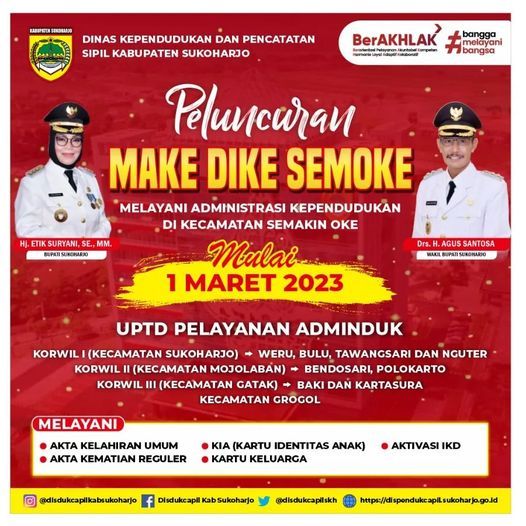 Peluncuran Inovasi "Make Dike Semoke" (Melayani Administrasi Kependudukan di Kecamatan Semakin Oke)
