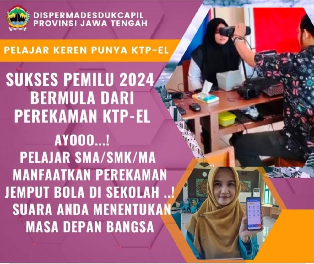 perekaman KTP-el pemula di sekolah-sekolah sebagai wujud partisipasi dalam menyukseskan pemilu 2024