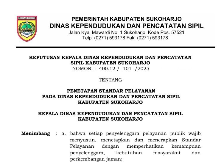 STANDAR PELAYANAN