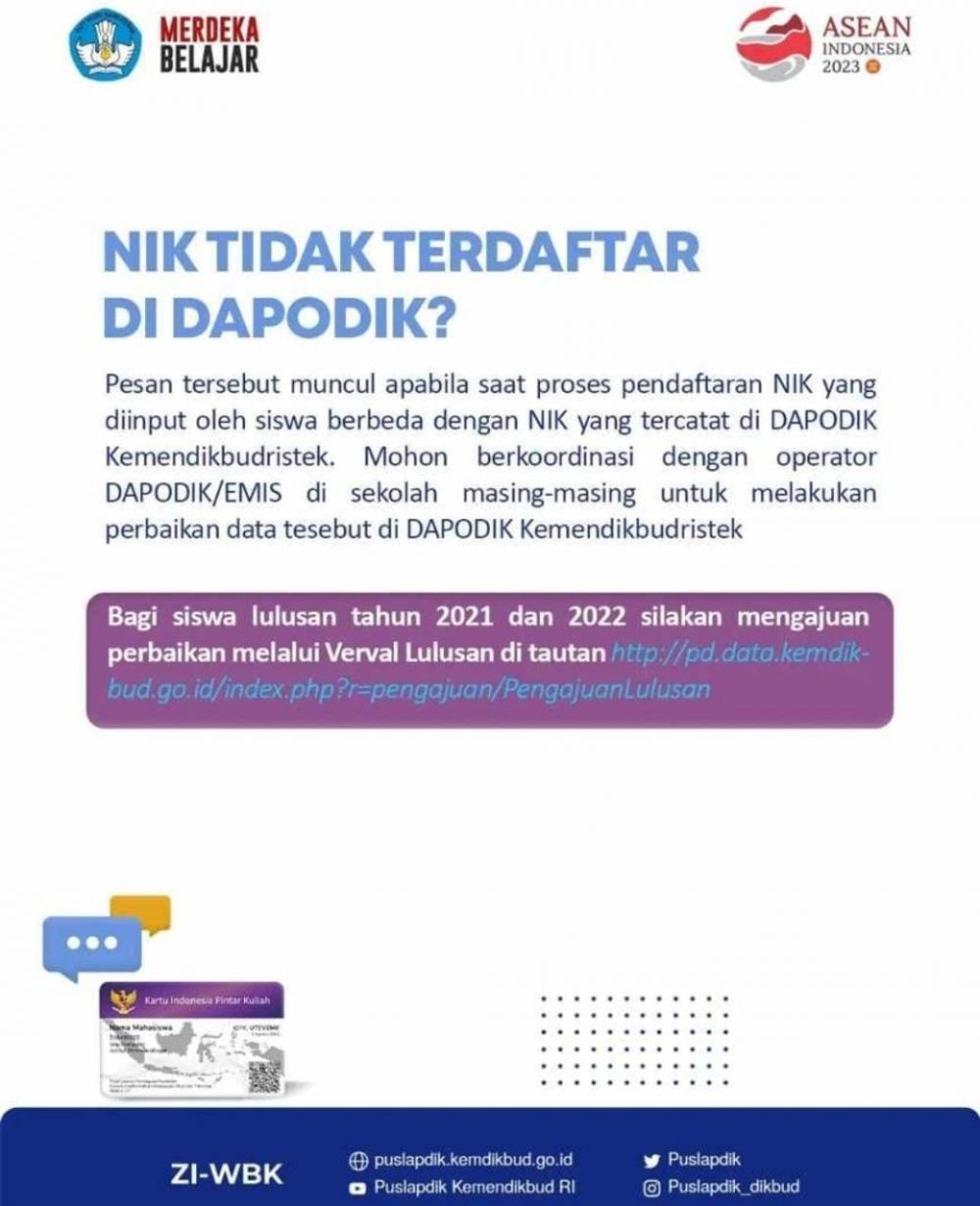 NIK tidak terdaftar di website DAPODIK apa yang harus dilakukan?