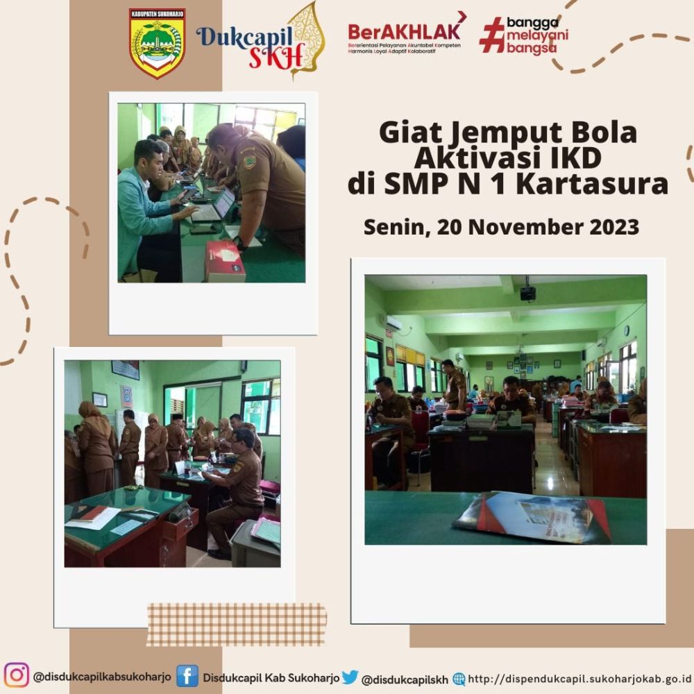 giat aktivasi IKD kepada guru dan karyawan/wati di SMP N 1 Kartasura.