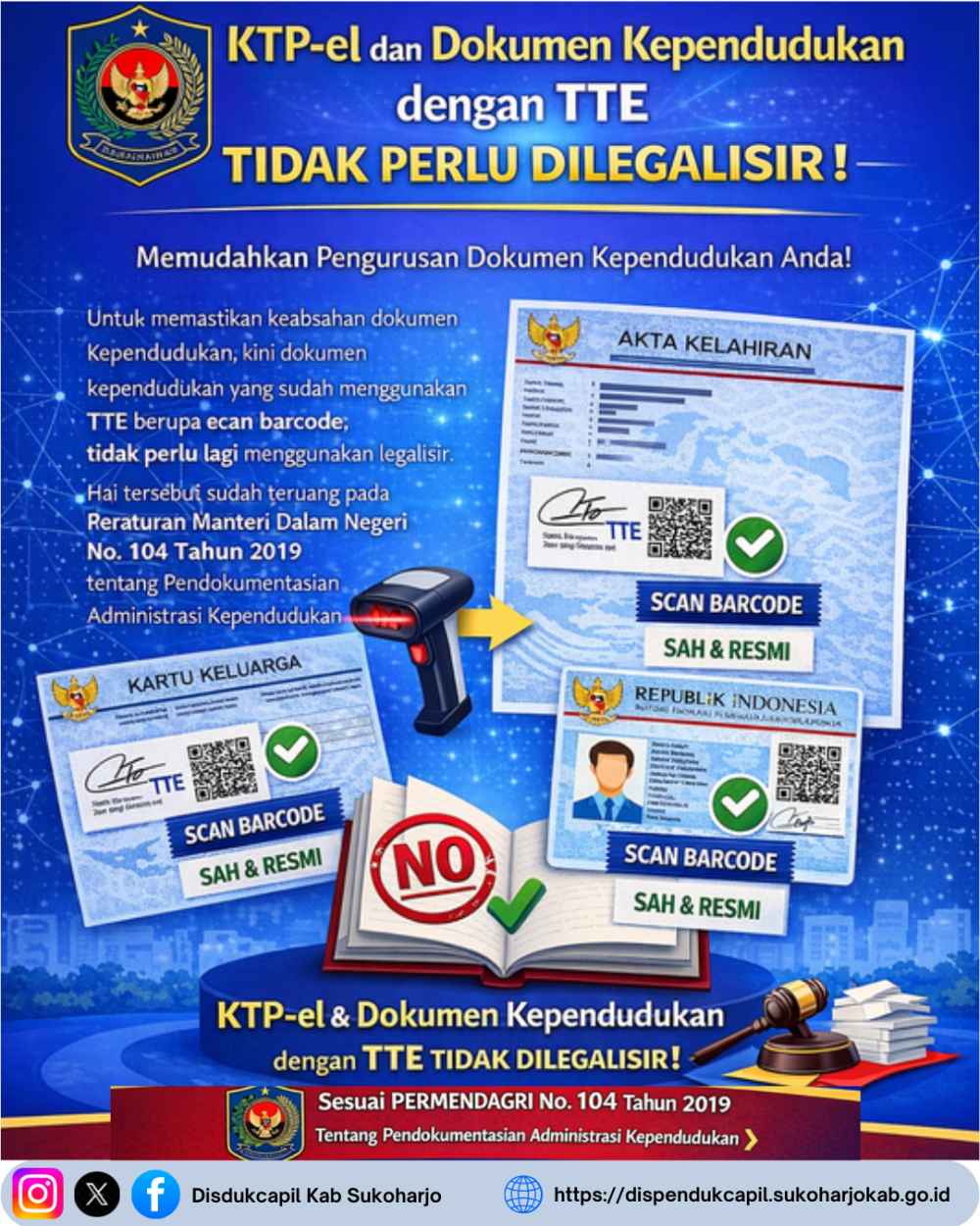 KTP-el dan Dokumen Kependudukan dengan TTE tidak Perlu Dilegalisir