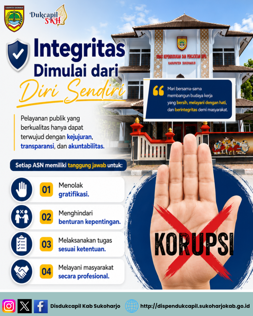 Integritas Dimulai dari Diri Sendiri, Disdukcapil Sukoharjo Perkuat Budaya Antikorupsi