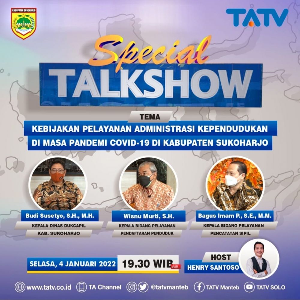 TALK SHOW TA TV : KEBIJAKAN PELAYANAN ADMINDUK DIMASA PANDEMI