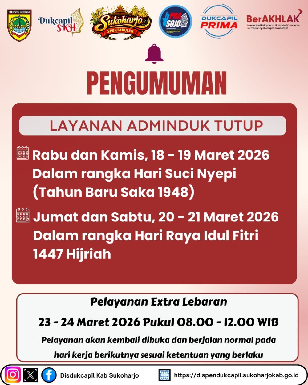 PENGUMUMAN LAYANAN ADMINDUK